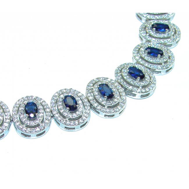 Luxurious natural Sapphire .925 Sterling Silver handcrafted Bracelet