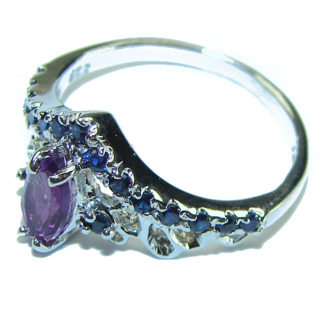 Stunning 2.5 carat Amethyst .925 Sterling Silver handmade Ring size 7