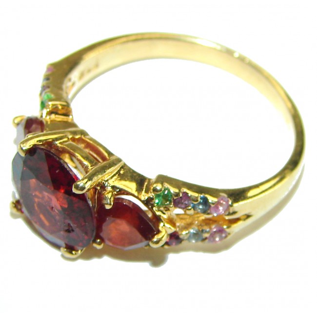 Gianna 4.8 carat Ruby 14K Gold over .925 Sterling Silver handcrafted ring; s. 8