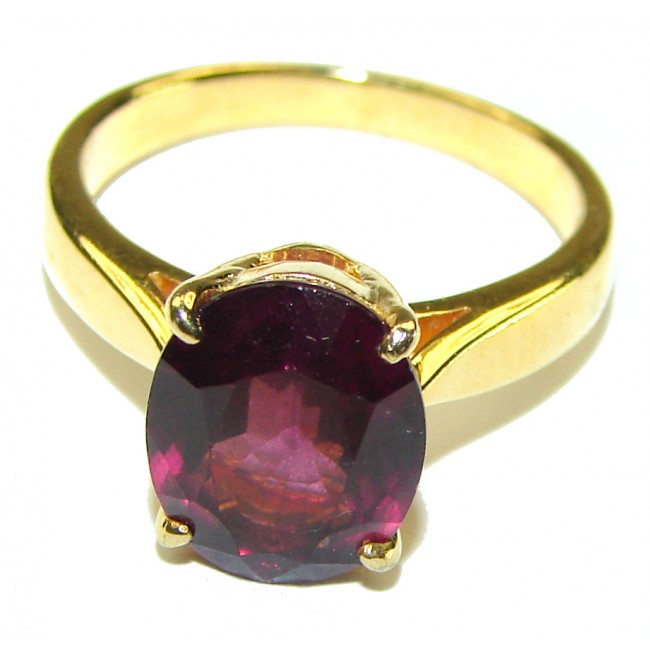 Carmen 4.8 carat Ruby 18K Gold over .925 Sterling Silver handcrafted ring; s. 7