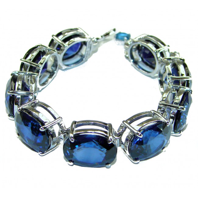 102.5 carat London Blue Topaz .925 Sterling Silver handcrafted Bracelet