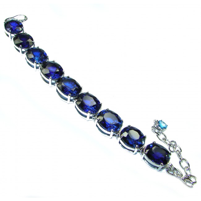 102.5 carat London Blue Topaz .925 Sterling Silver handcrafted Bracelet