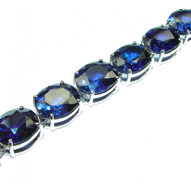 102.5 carat London Blue Topaz .925 Sterling Silver handcrafted Bracelet