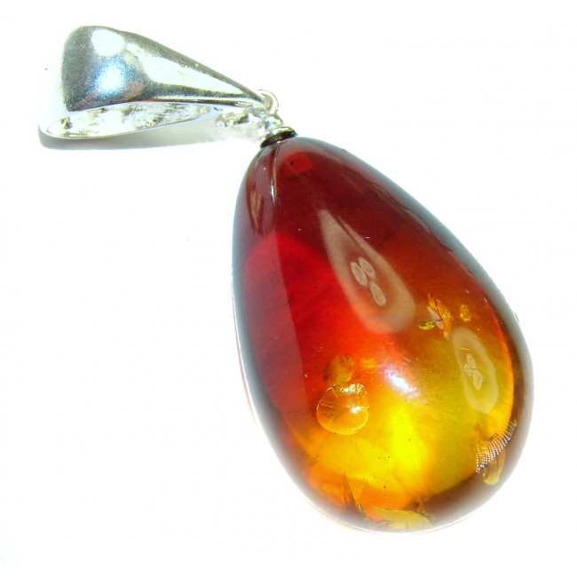 Vintage Beauty authentic Baltic Amber .925 Sterling Silver handcrafted pendant