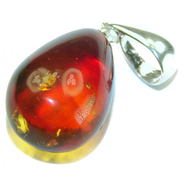 Vintage Beauty authentic Baltic Amber .925 Sterling Silver handcrafted pendant