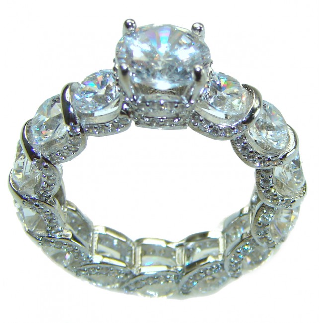 Radiant Femininity White Topaz .925 Sterling Silver handcrafted ring size 7 1/4