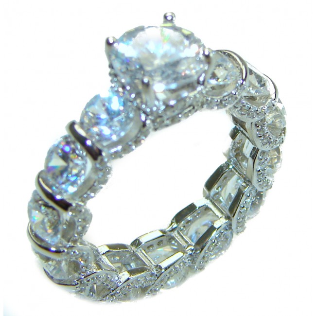 Radiant Femininity White Topaz .925 Sterling Silver handcrafted ring size 7 1/4