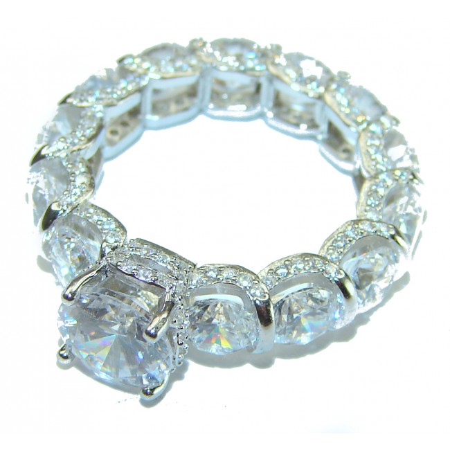 Radiant Femininity White Topaz .925 Sterling Silver handcrafted ring size 7 1/4