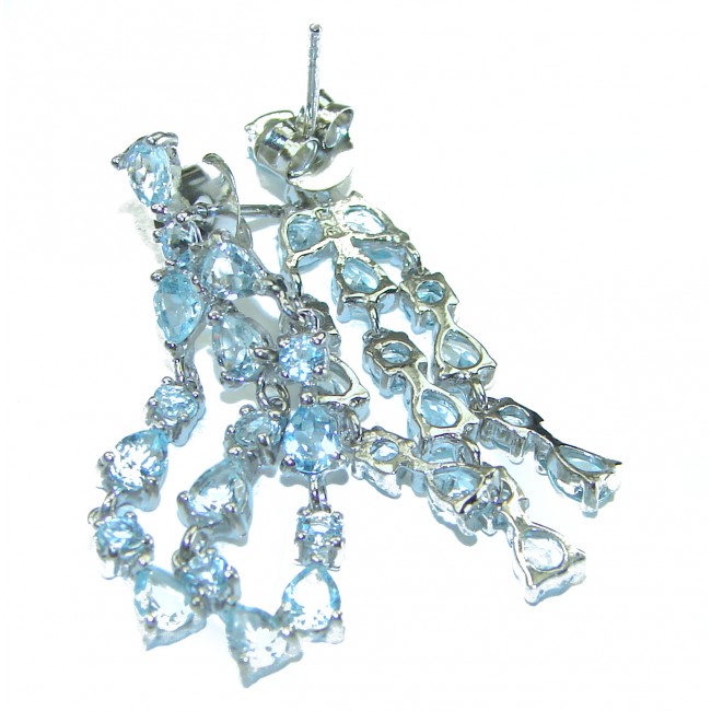 Blue Blast authentic Aquamarine .925 Sterling Silver Handcrafted earrings