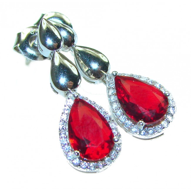 Excellent quality Genuine Ruby .925 Sterling Silver handcrafted earrings