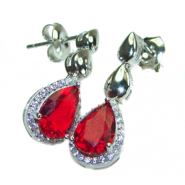 Excellent quality Genuine Ruby .925 Sterling Silver handcrafted earrings