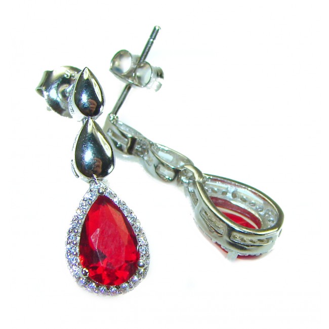 Excellent quality Genuine Ruby .925 Sterling Silver handcrafted earrings