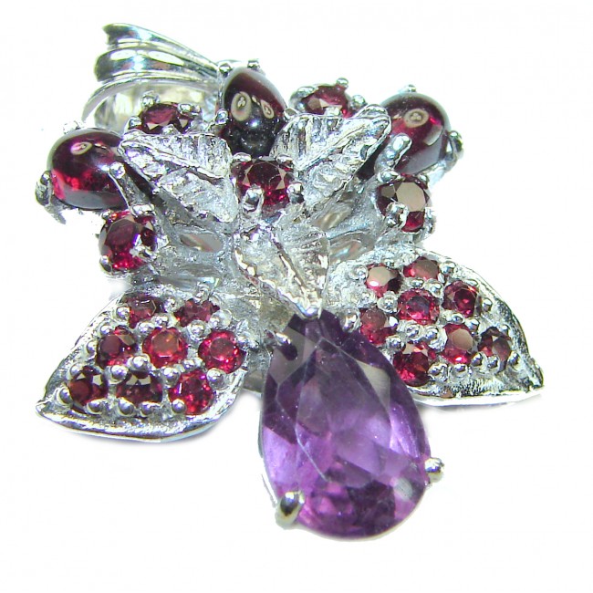 Carmen authentic Garnet Amethyst .925 Sterling Silver handcrafted pendant