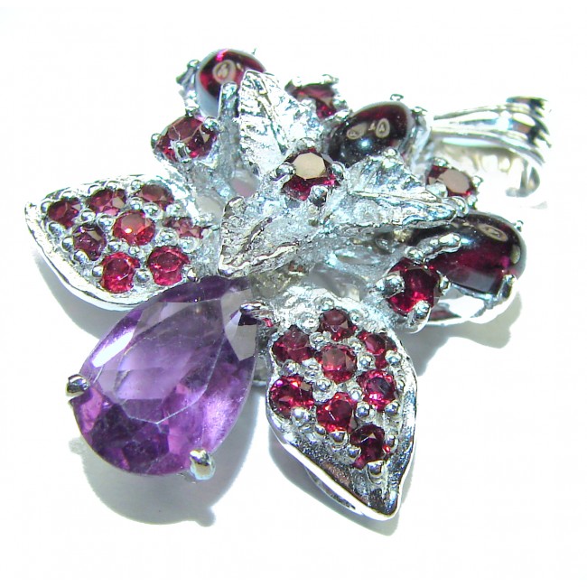 Carmen authentic Garnet Amethyst .925 Sterling Silver handcrafted pendant