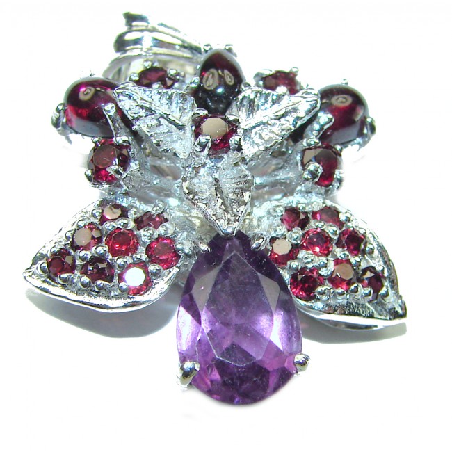 Carmen authentic Garnet Amethyst .925 Sterling Silver handcrafted pendant