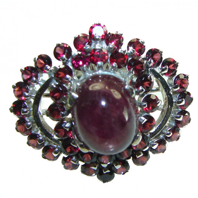 Precious Genuine Kasmir Star Ruby .925 Sterling Silver handmade ring size 7 3/4