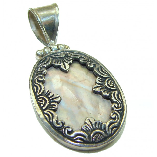 Vintage Design Blister Pearl .925 Sterling Silver handmade Pendant