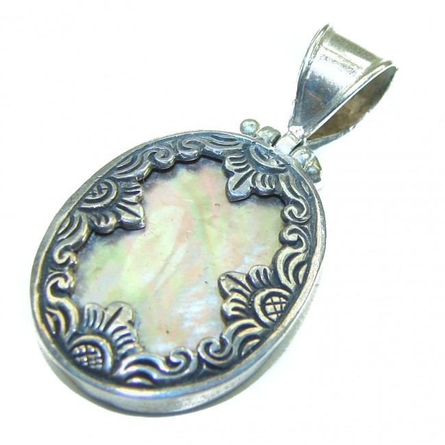 Vintage Design Blister Pearl .925 Sterling Silver handmade Pendant