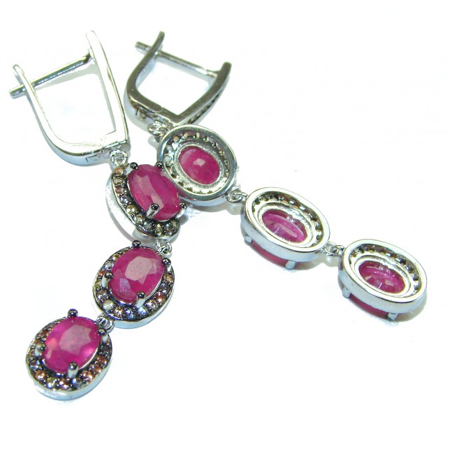 Real Beauty authentic Ruby .925 Sterling Silver handcrafted earrings