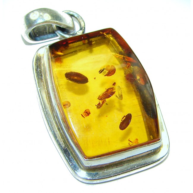 Modern Beauty authentic Baltic Amber .925 Sterling Silver handcrafted pendant