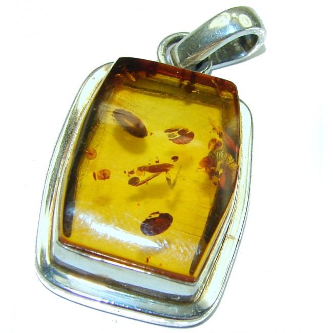 Modern Beauty authentic Baltic Amber .925 Sterling Silver handcrafted pendant