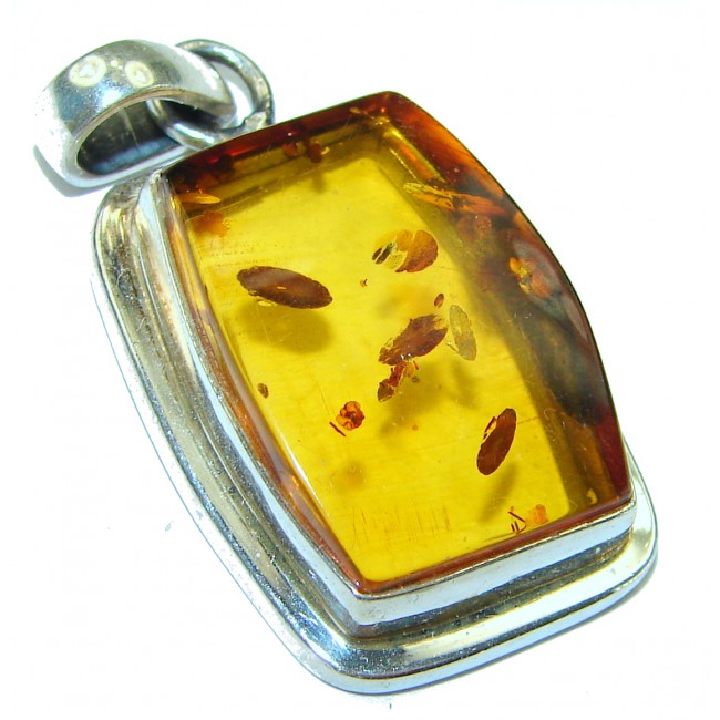 Modern Beauty authentic Baltic Amber .925 Sterling Silver handcrafted pendant