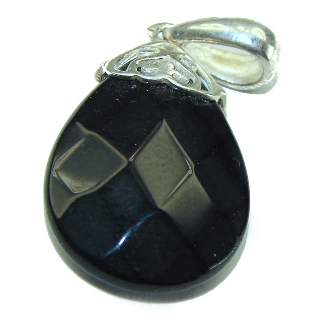 Perfect quality Black Onyx .925 Sterling Silver Handmade Pendant