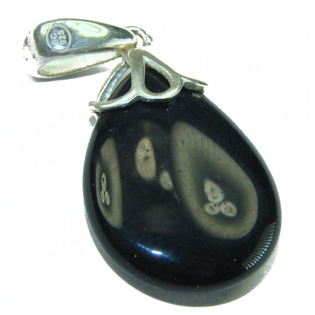 Perfect quality Black Onyx .925 Sterling Silver Handmade Pendant