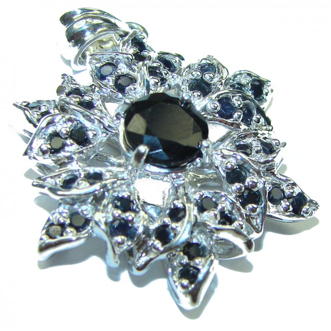 Blue Star Genuine Sapphire .925 Sterling Silver handmade Pendant