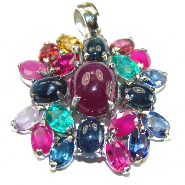 Spectacular Ruby .925 Sterling Silver handmade Pendant