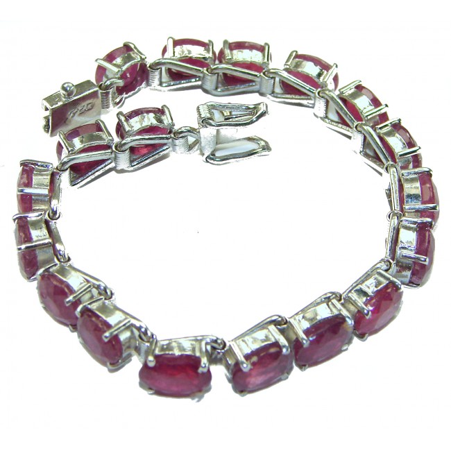 Infinity Authentic Ruby .925 Sterling Silver handmade Bracelet