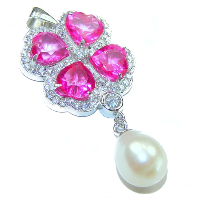 A Spark of Sweetness Hot Pink Sapphire .925 Sterling Silver handcrafted pendant