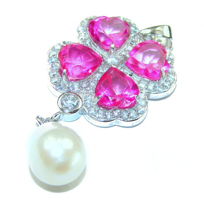 A Spark of Sweetness Hot Pink Sapphire .925 Sterling Silver handcrafted pendant