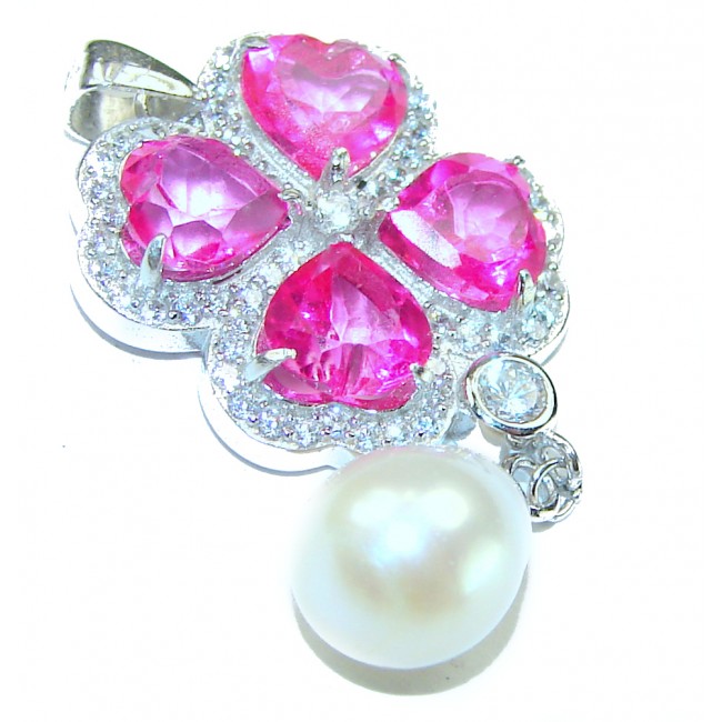 A Spark of Sweetness Hot Pink Sapphire .925 Sterling Silver handcrafted pendant