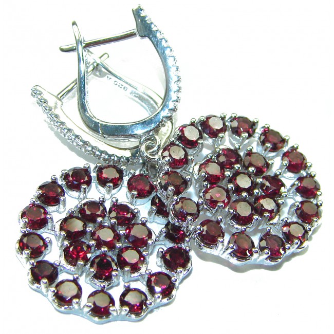 Luxurious natural Garnet .925 Sterling Silver handmade earrings