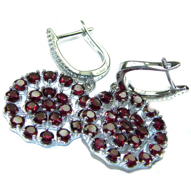 Luxurious natural Garnet .925 Sterling Silver handmade earrings