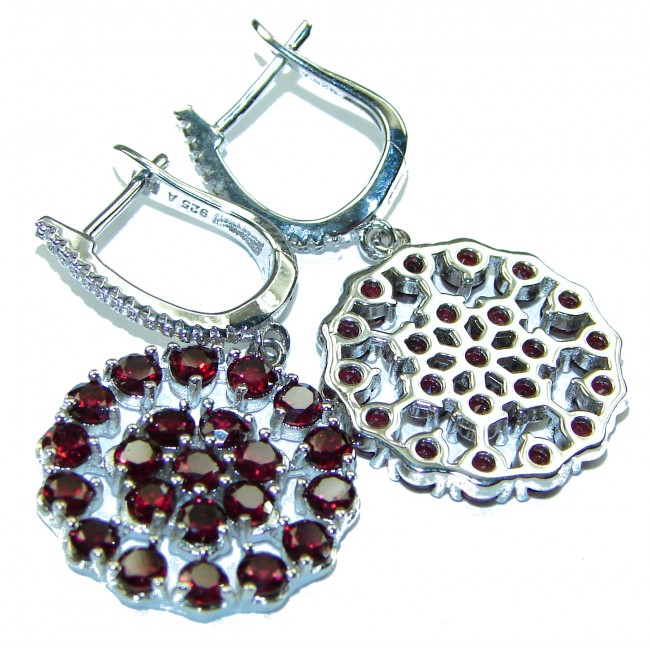 Luxurious natural Garnet .925 Sterling Silver handmade earrings