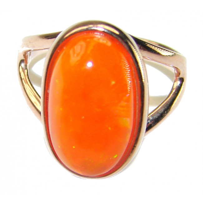 Golden Galaxy Ethiopian Opal 18K Rose Gold over .925 Sterling Silver handcrafted Ring size 6 1/4