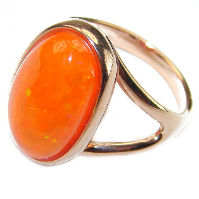 Golden Galaxy Ethiopian Opal 18K Rose Gold over .925 Sterling Silver handcrafted Ring size 6 1/4