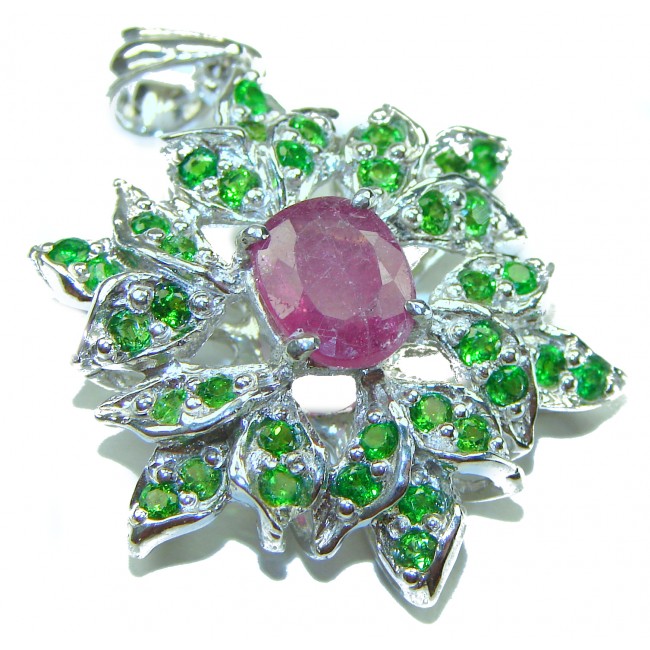 Authentic Ruby .925 Sterling Silver Pendant