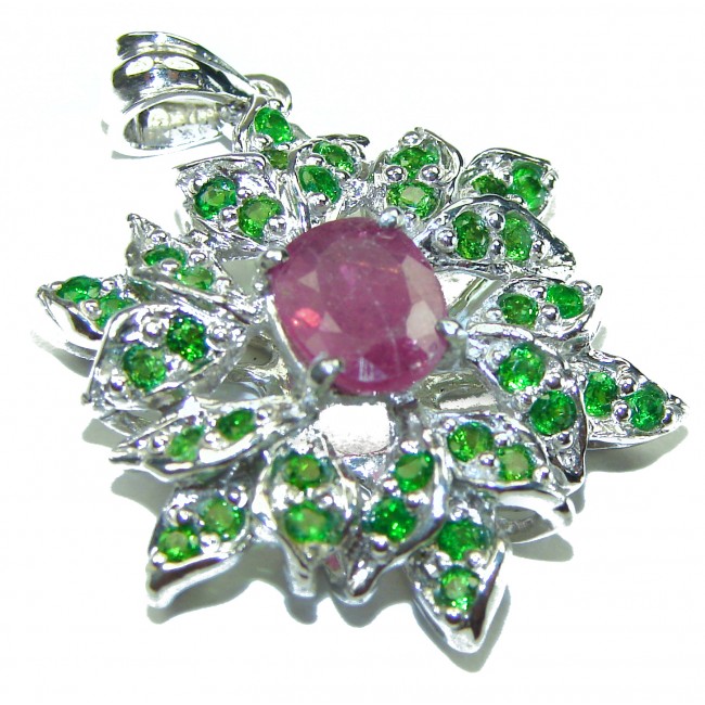 Authentic Ruby .925 Sterling Silver Pendant