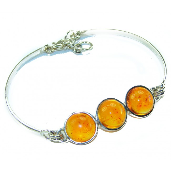 Excellent Baltic Amber .925 Sterling Silver entirely handcrafted Bracelet