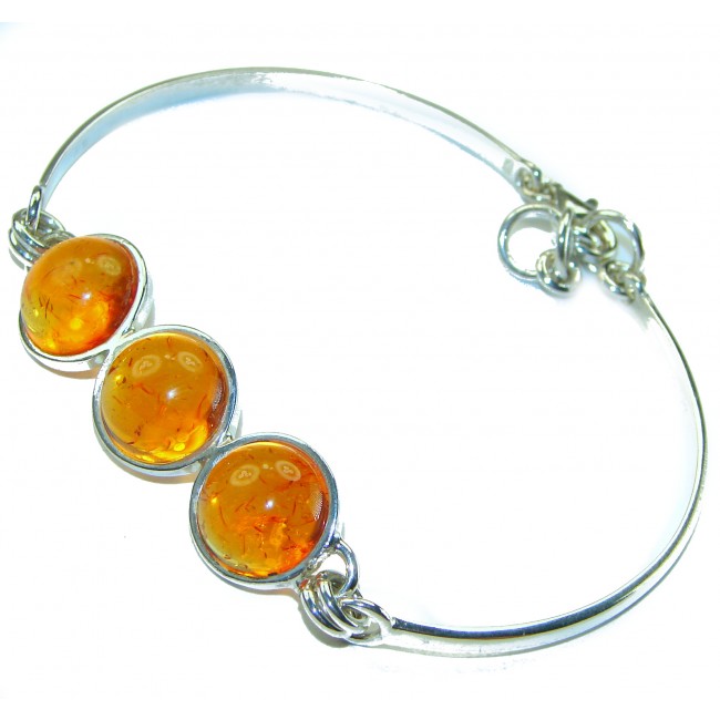 Excellent Baltic Amber .925 Sterling Silver entirely handcrafted Bracelet