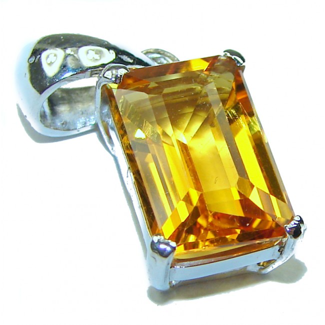 Luxurious 8.5 carat Citrine .925 Sterling Silver handmade Pendant