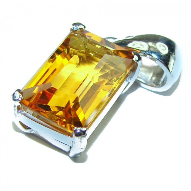 Luxurious 8.5 carat Citrine .925 Sterling Silver handmade Pendant