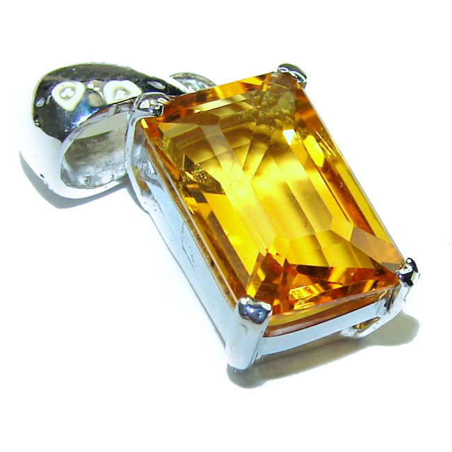 Luxurious 8.5 carat Citrine .925 Sterling Silver handmade Pendant