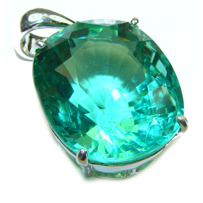 Superior quality 28.2 carat Fresh Green Topaz .925 Sterling Silver Pendant