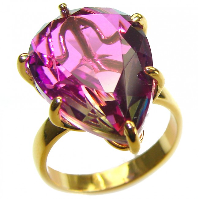 9.8 carat Brazilian Tourmaline 14K Gold over .925 Sterling Silver Perfectly handcrafted Ring s. 5