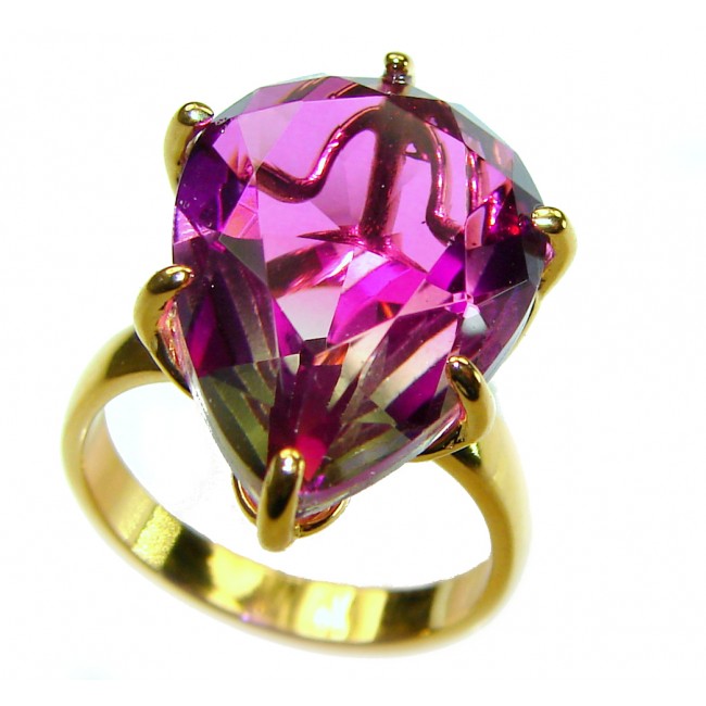 9.8 carat Brazilian Tourmaline 14K Gold over .925 Sterling Silver Perfectly handcrafted Ring s. 5