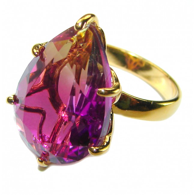 9.8 carat Brazilian Tourmaline 14K Gold over .925 Sterling Silver Perfectly handcrafted Ring s. 5